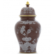 Ginori Oriente Italiano Castagna Potiche Vase w/ Cover - 15"